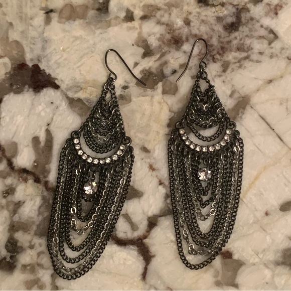 Guess Jewelry - GUESS Black Stainless Steel Chandelier Earrings, 2007